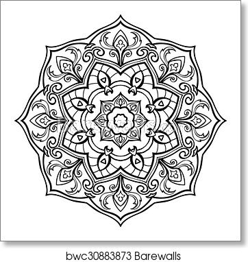 362x382 Vector Simple Mandala, Art Print Barewalls Posters Prints