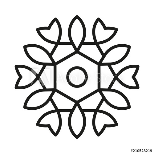 500x500 Simple Mandala Vector Lines