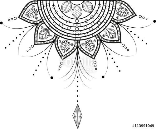 500x415 Black And White Mandala Vector For Coloring, Mandala In Bianco E