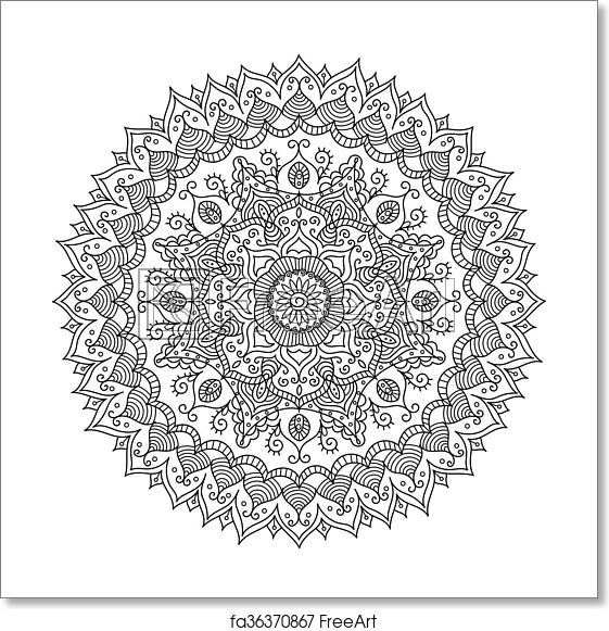 561x581 Free Art Print Of Vintage Mandala Vector Round Ornament Tribal