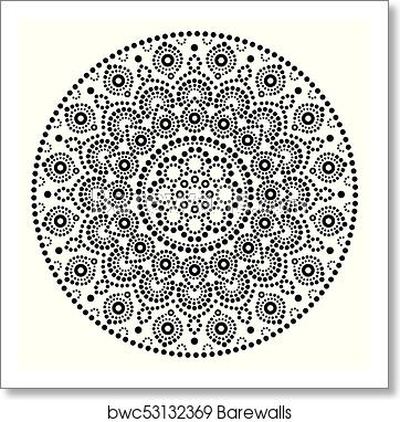 362x382 Mandala Vector Art, Australian Dot Painting Black And White Design