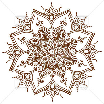 400x400 Brown Round Floral Mandala Vector Image Of Design Elements