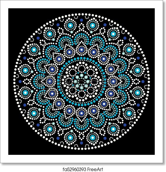561x581 Free Art Print Of Mandala Vector Art, Australian Dot Painting