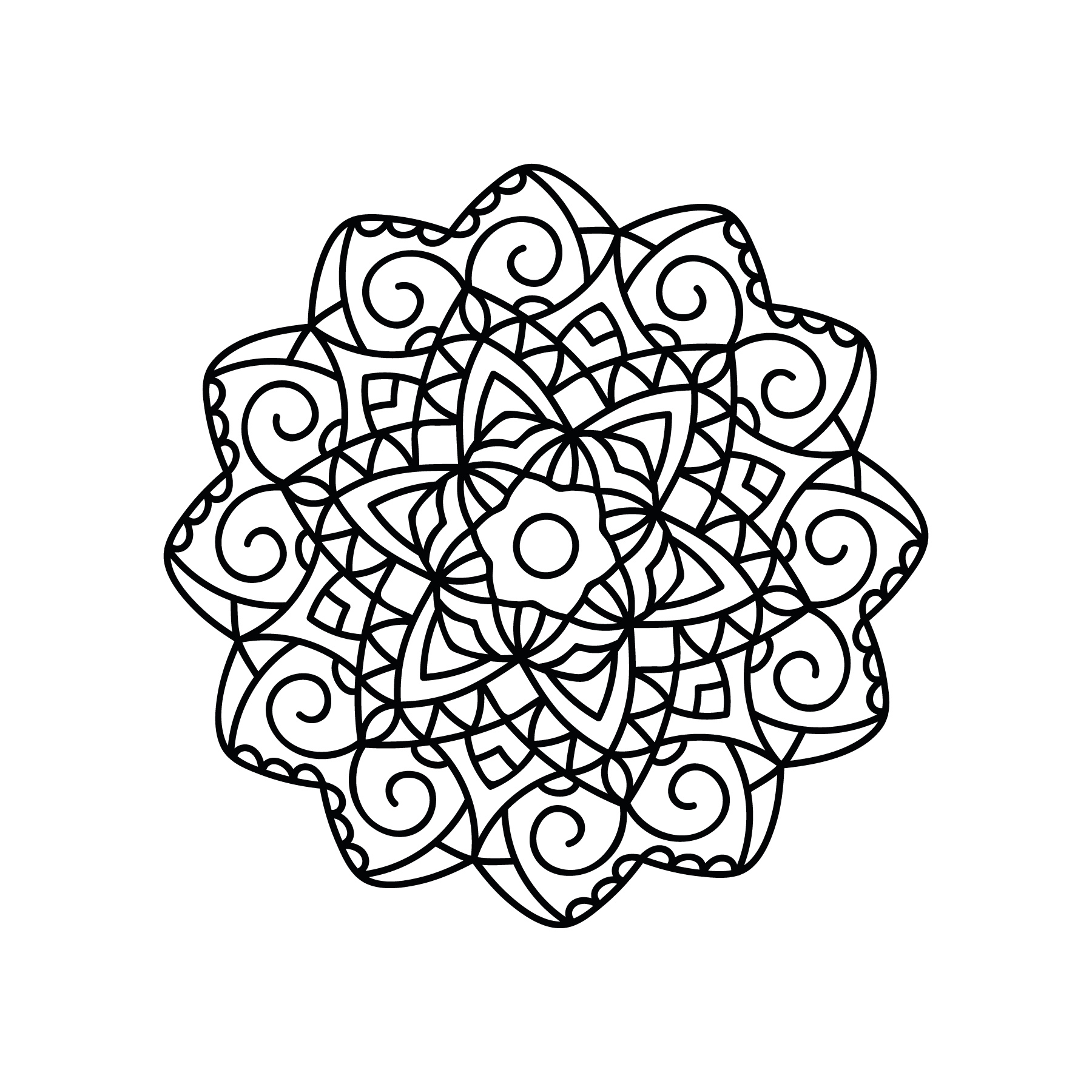 1800x1800 Mandala Vector Free Dxf Free Download Vector Graphic Art