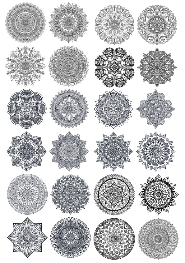 595x842 Mandala Vector Ornaments Set Free Vector Cdr Download