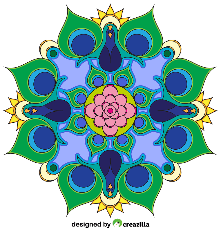 762x800 Peacock Mandala Vector Free Download Creazilla