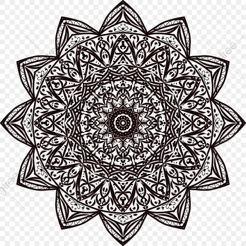 800x800 Mandala Black And White, Mandala, Mandala Vector, Ornament Vector