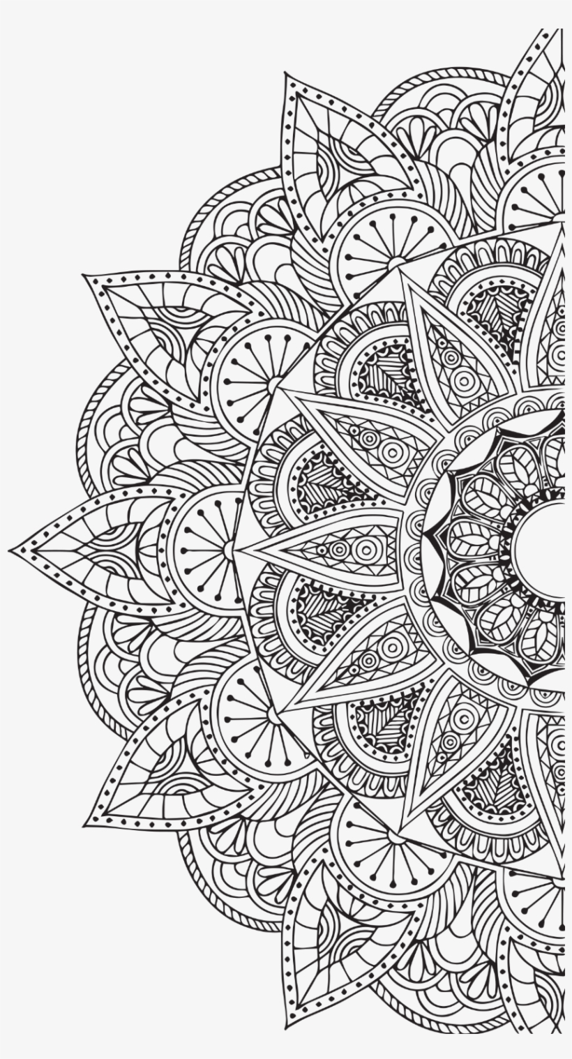820x1518 Mandala White Png Vector Black And White