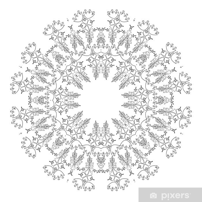 700x700 Round Ornament Ethnic Mandala Vector Art Wall Mural Pixers