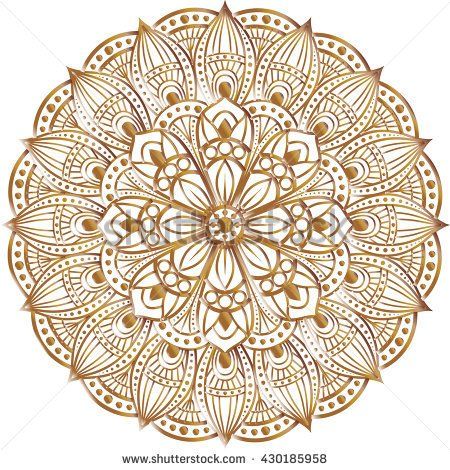 450x470 Template Gold Mandala Vector Circle Of Zentangle Hand Drawn