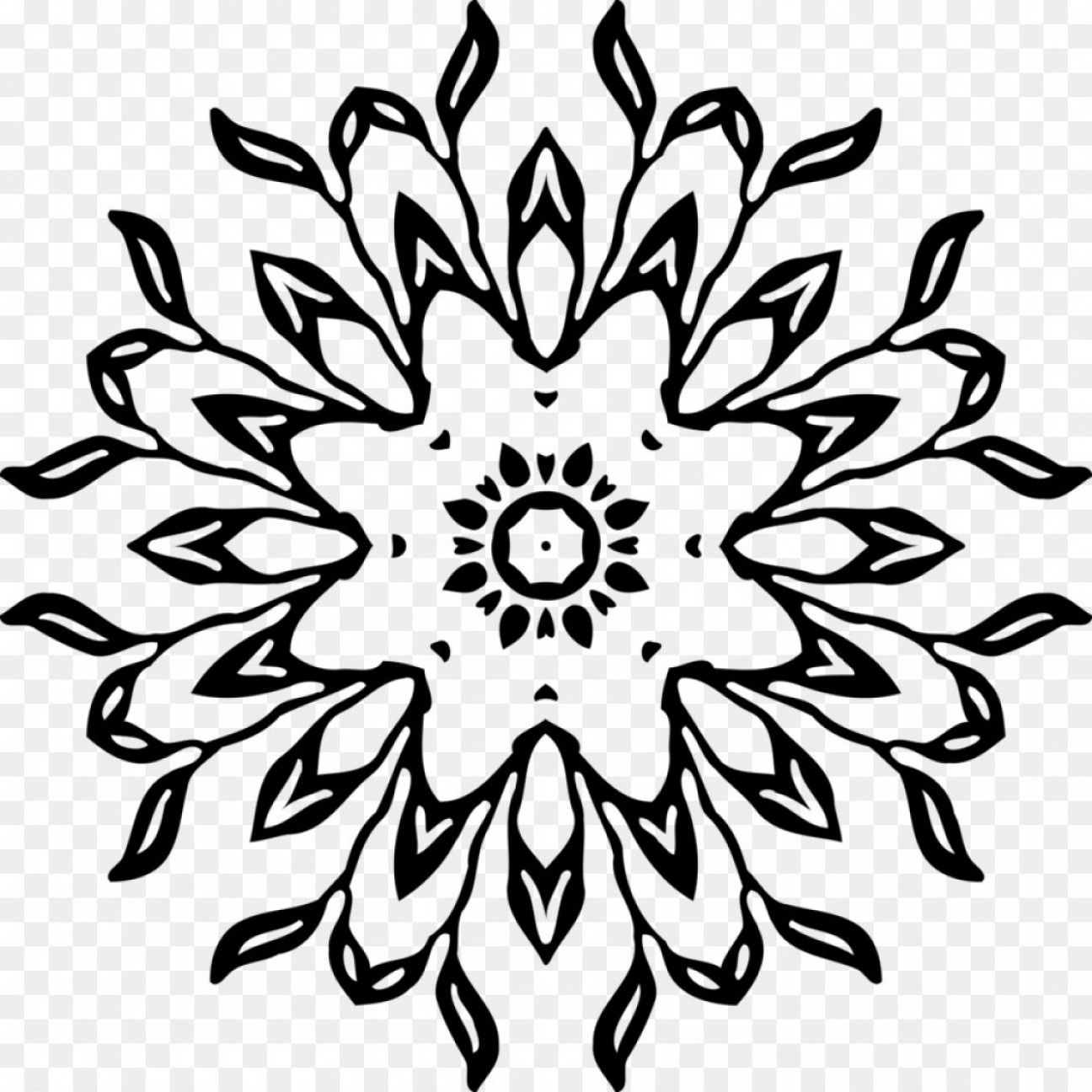 1296x1296 Black And White Flower Mandala Vector Studiogrfx
