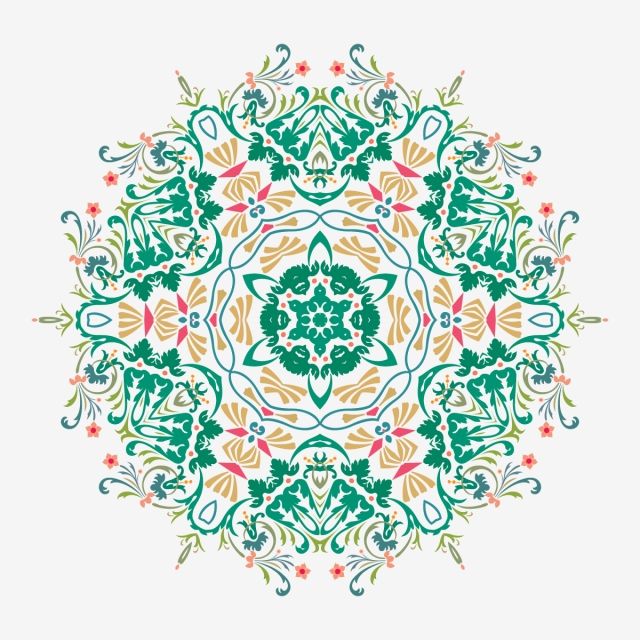 640x640 Flower Oriental Mandala Coloring Mandala Vector, Floral, Oriental
