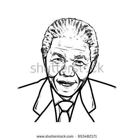 450x470 Nelson Mandela Hand Drawing Outline, Nelson Mandela Vector