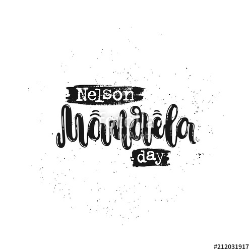 500x500 Vector Hand Drawn Illustration Nelson Mandela Day, Lettering