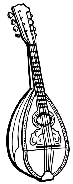 236x590 Free Vector Art Mandolin Black White Vintage Clip Art Free