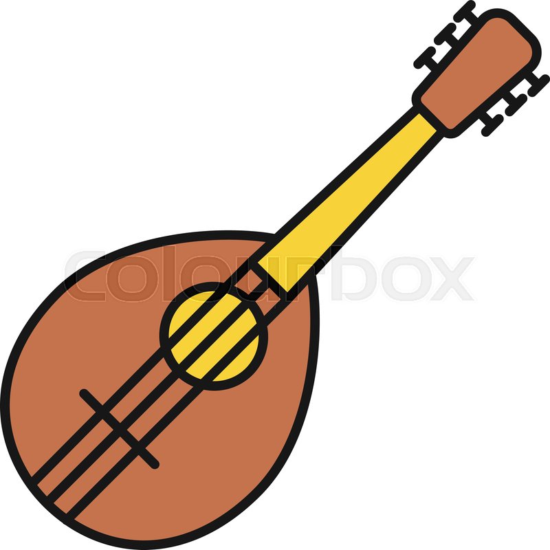 800x800 Mandolin Color Icon Isolated Vector Stock Vector Colourbox