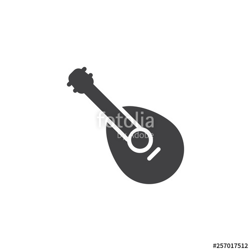 500x500 Mandolin Vector Icon Filled Flat Sign For Mobile Concept And Web