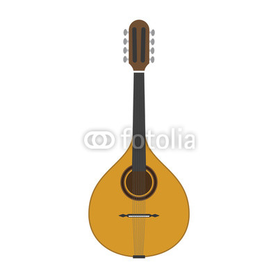 400x400 Vector Illustration Of A Mandolin In Cartoon Style Isolated