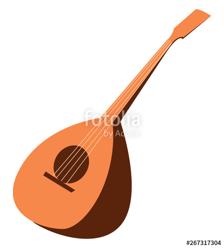 452x500 Clipart Of The Musical Instrument, Mandolin, Vector Or Color