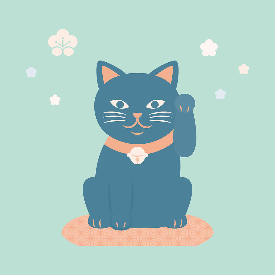 Japanese Maneki Neko Vector Illustration 900x900 Japanese Maneki Neko Vector Illustration