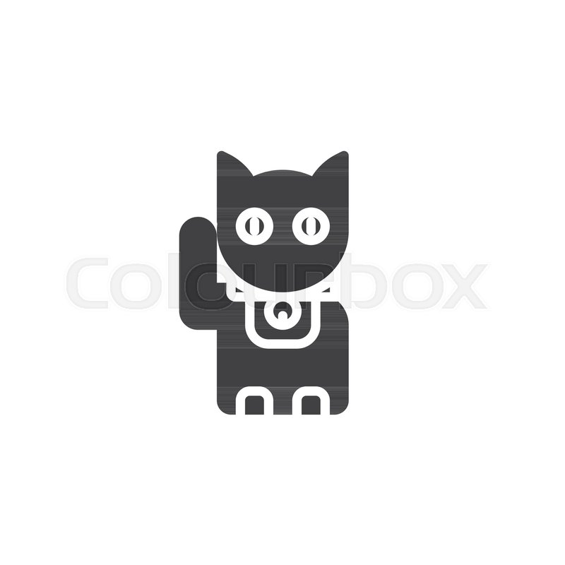 Maneki Neko Cat Vector Icon Filled Stock Vector Colourbox 800x800 Maneki Neko Cat Vector Icon Filled Stock Vector Colourbox