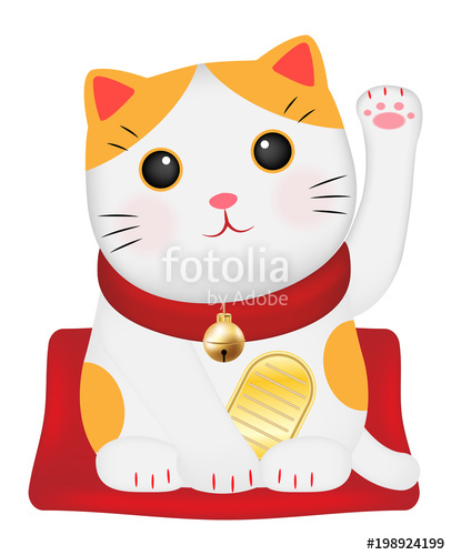 Maneki Neko Or Japan Lucky Cat Vector Stock Image And Royalty 406x500 Maneki Neko Or Japan Lucky Cat Vector Stock Image And Royalty