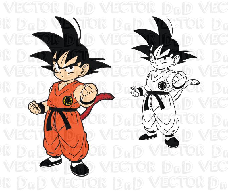 794x664 Goku Manga Dragonball Vector Pdf Png Cartoon Etsy