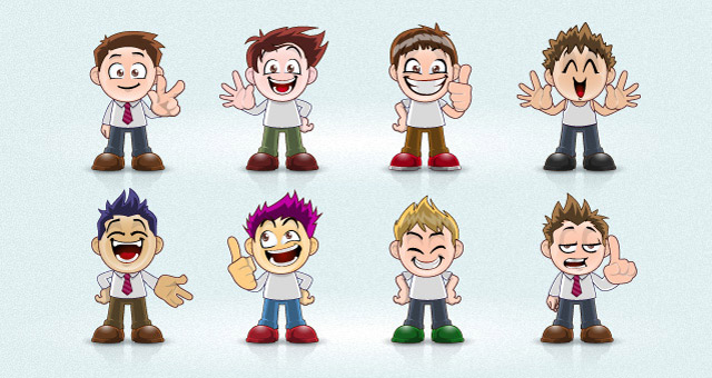 640x340 Vector Manga Avatar Faces Vector Characters Pixeden