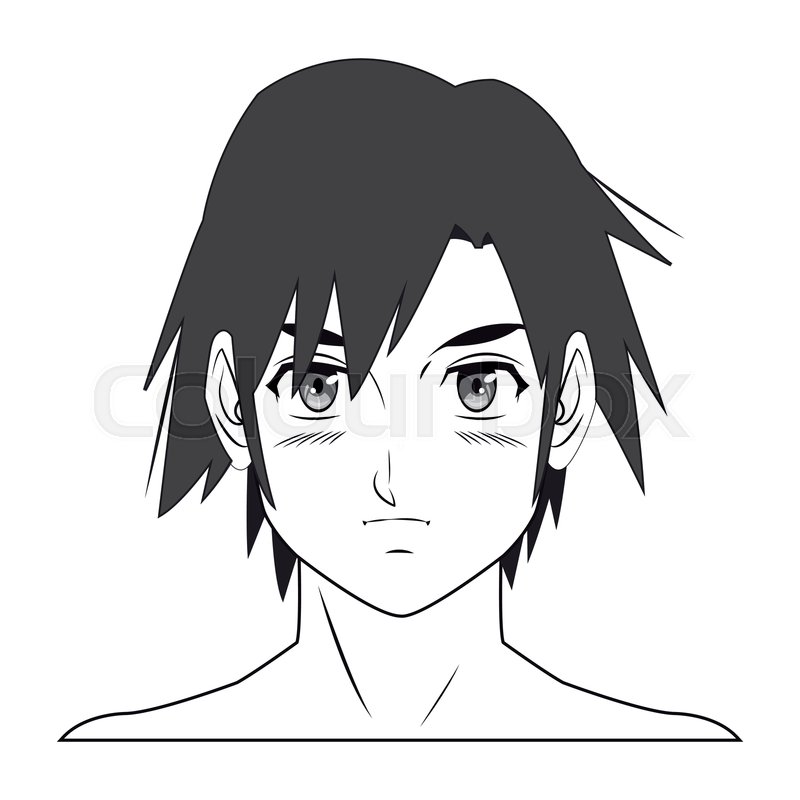 800x800 Young Guy Anime Boy Character Manga Stock Vector Colourbox