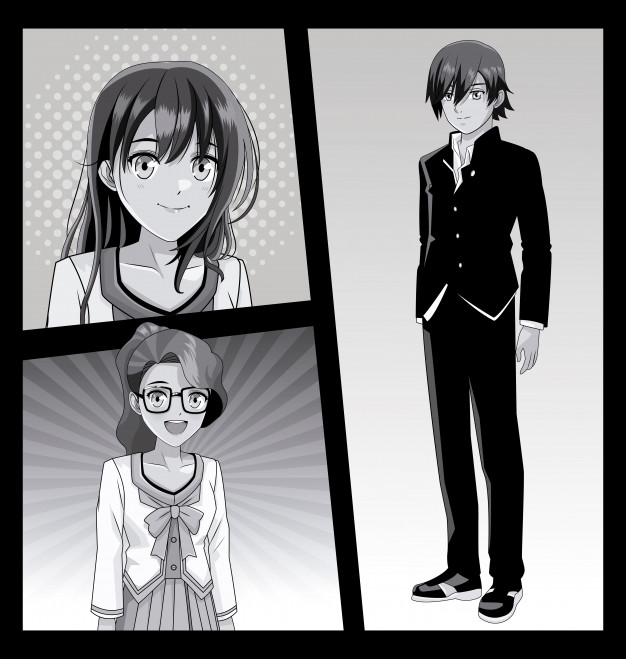 626x659 Young Manga Faces Cartoons Vector Premium Download