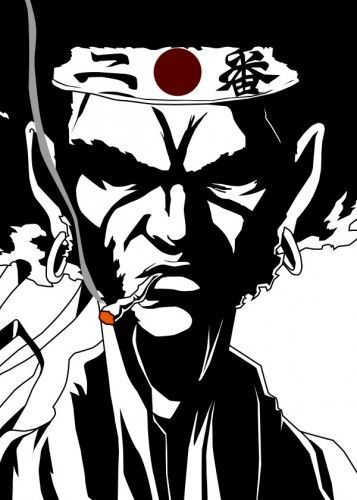 357x500 Afro Samurai Smoking Anime Manga Fighter Draw Fanart Artwork