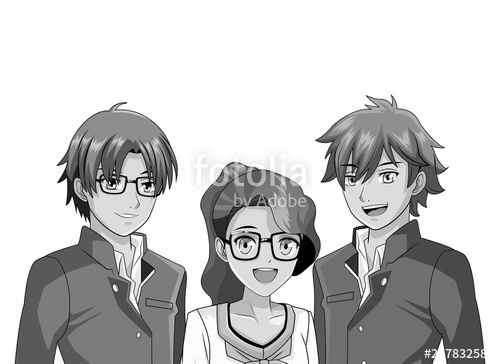 500x364 Manga Anime Friends Cartoon Stock Image And Royalty Free Vector