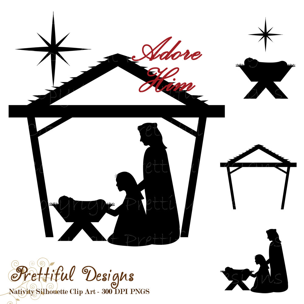 1000x1000 Collection Of 'jesus Manger Silhouette' Download More Than