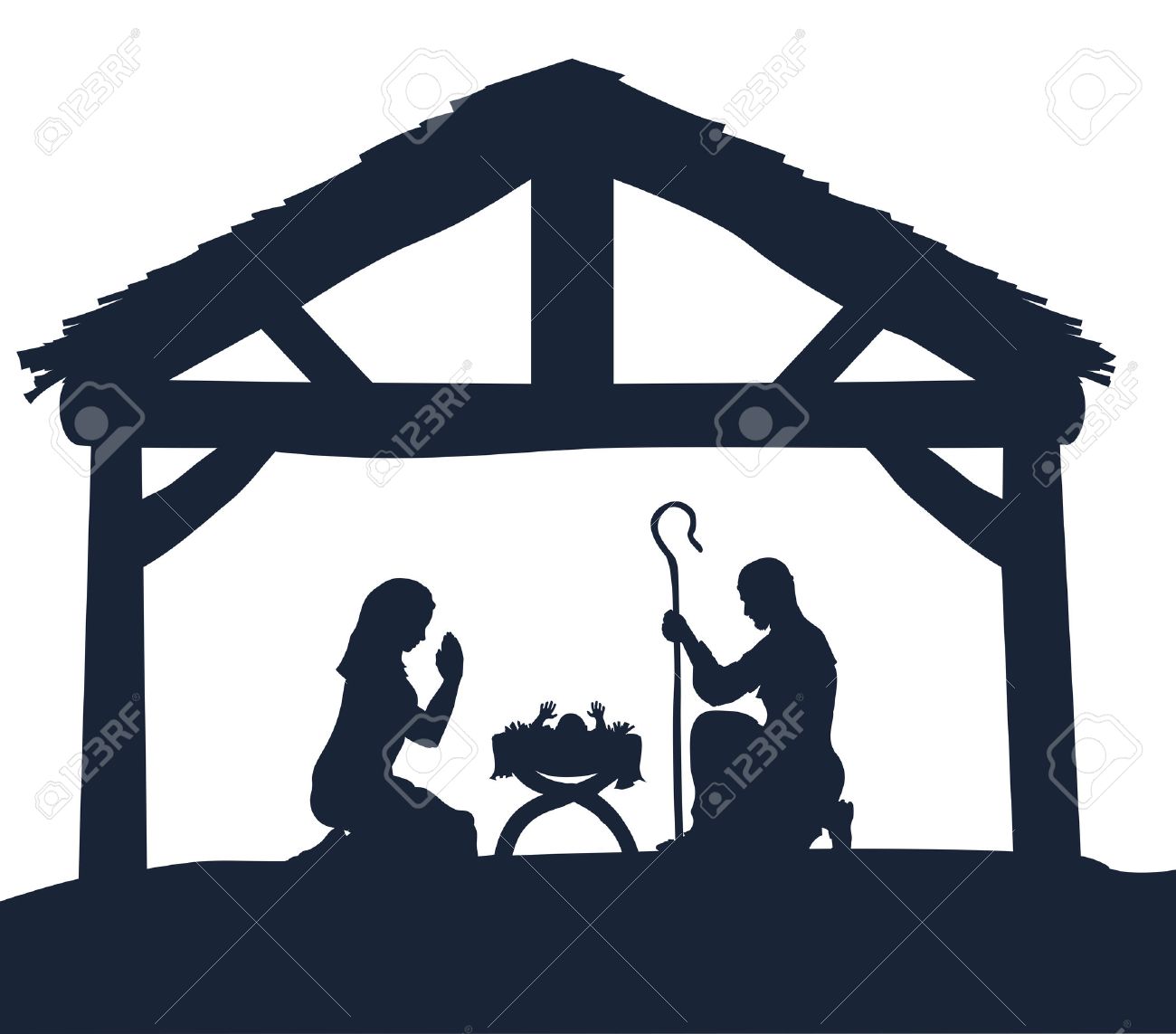 1300x1143 Huge Collection Of 'silhouette Manger Scene' Download More Than