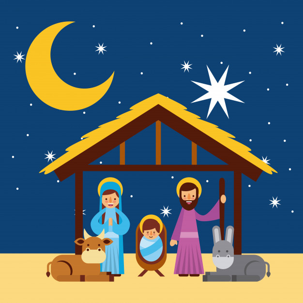 626x626 Merry Christmas Holy Family Traditional Religious Scene