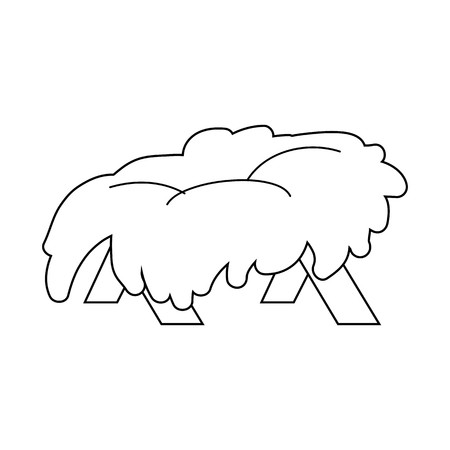 450x450 Christmas Empty Jesus Manger Vector Outline Icon Symbol Design