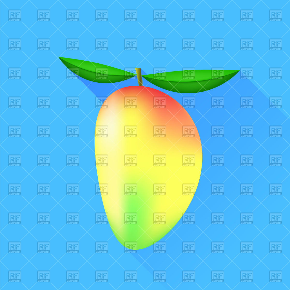 1200x1200 Mango On Blue Background Vector Image Of Food And Beverages