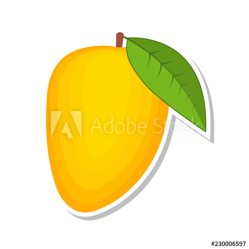 500x500 Mango Sweet Fruit Isolated Fruit On White Background Vector