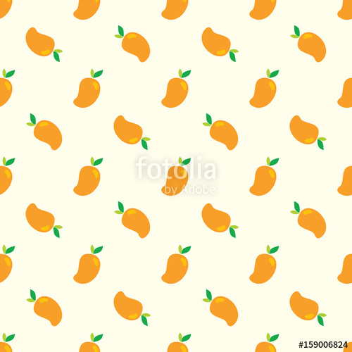 500x500 Seamless Mango Pattern Yellow Mangoes Background For Print