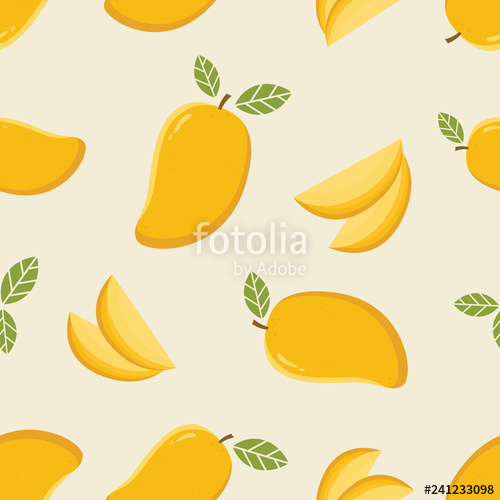 500x500 Seamless Pattern With Cartoon Mango Mango Seamless Pattern