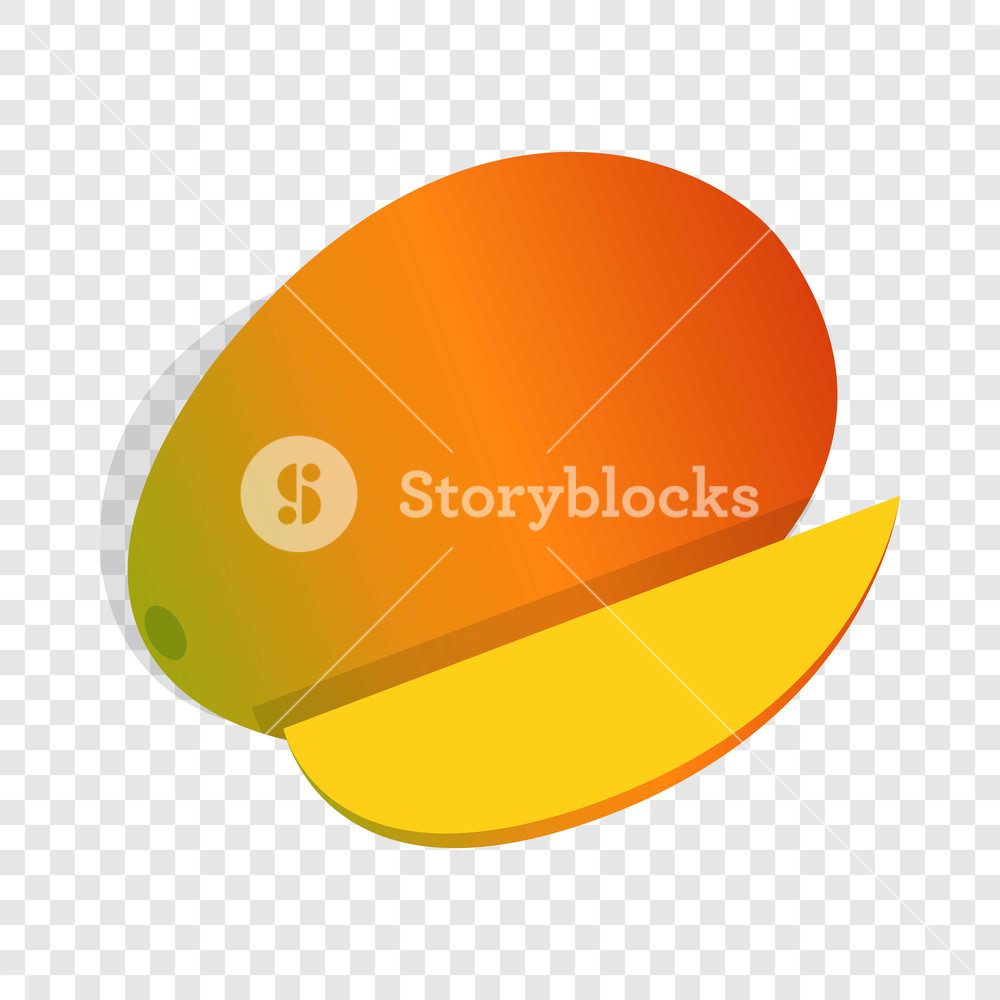 1000x1000 Mango Fruit Isometric Icon On A Transparent Background Vector