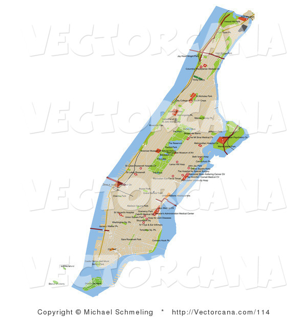 600x620 Manhattan Vector Map Images