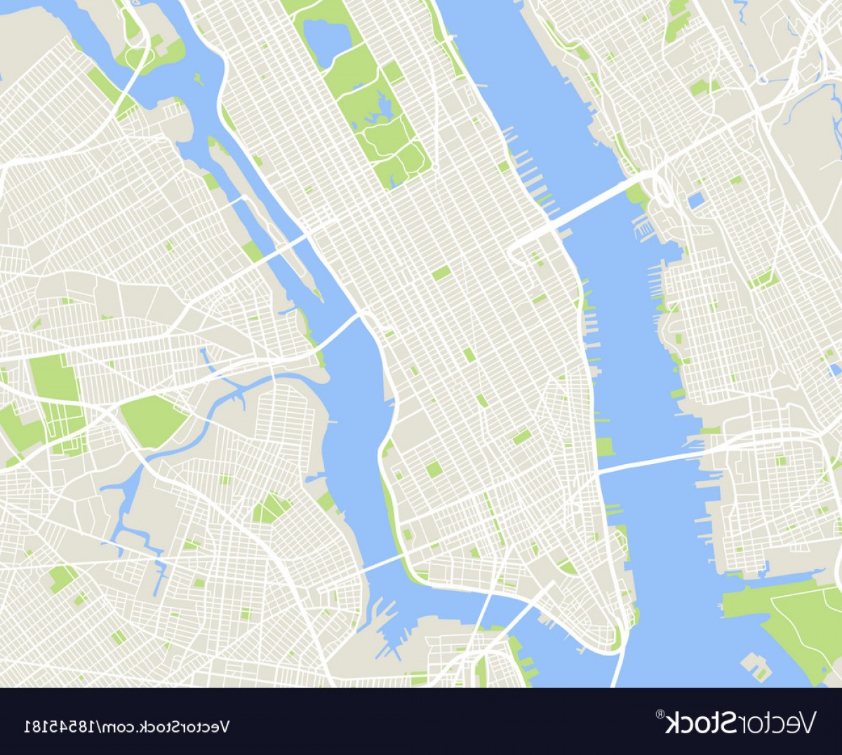 1200x1077 New York And Manhattan Urban City Map Vector Geekchicpro