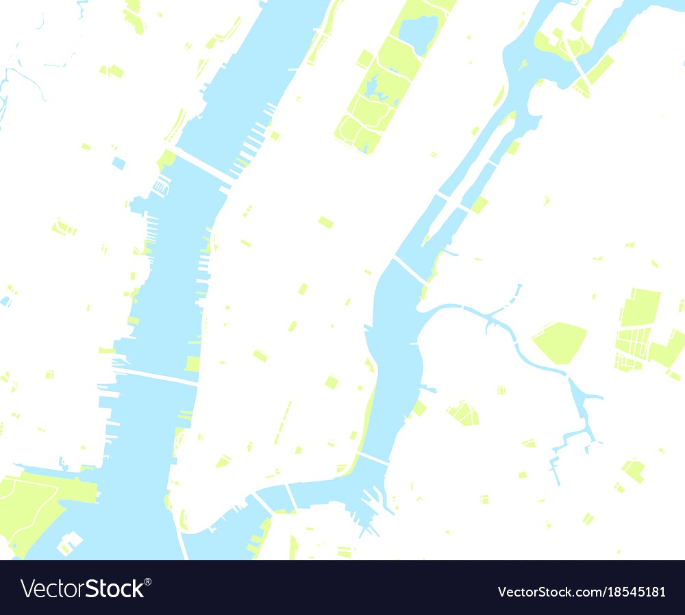 1000x898 New York City Map Vector Blue