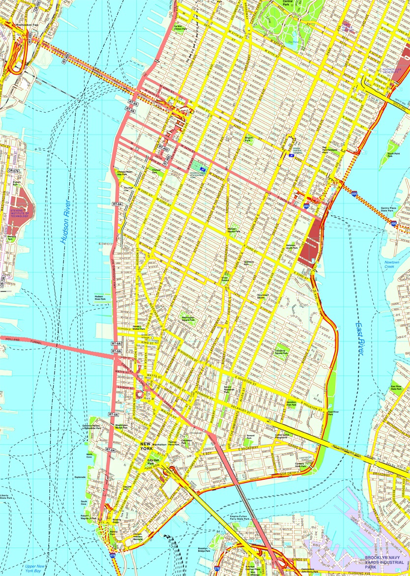 834x1172 New York Manhattan Map Illustrator Vector City Maps Usa
