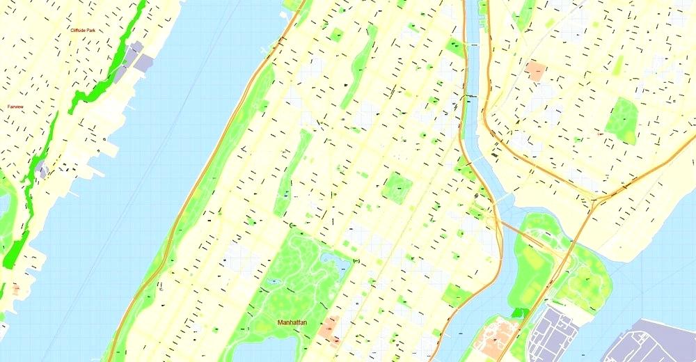 1000x520 Printable Map Manhattan