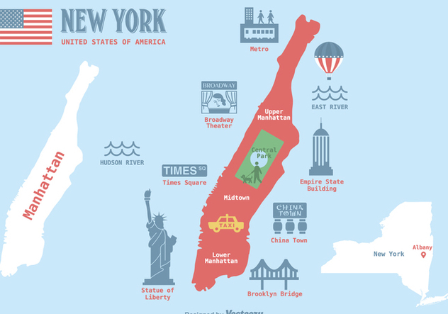 632x443 Free Manhattan Map Vector Illustration Free Vector Download