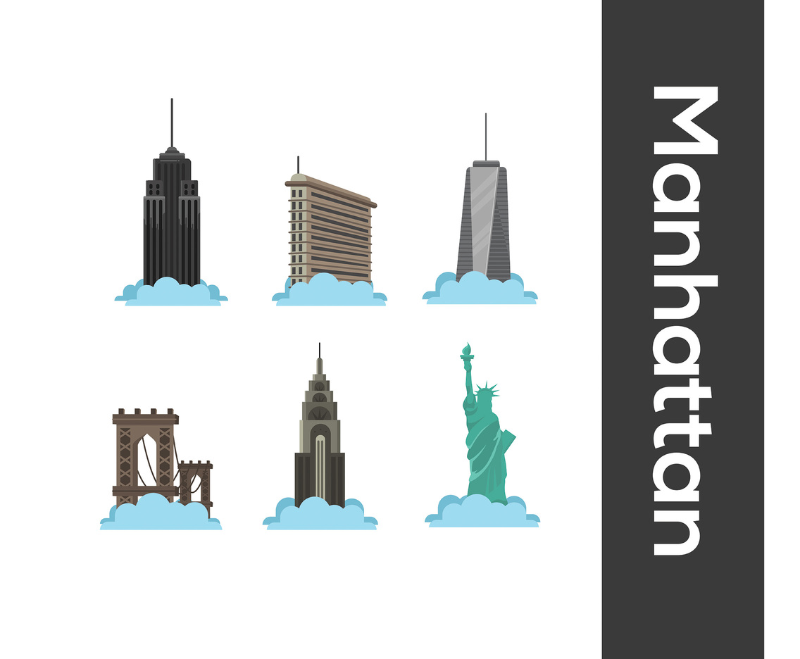 1136x936 Manhattan Vector White Background Vector Art Graphics