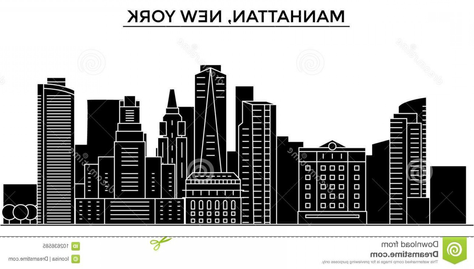 1560x888 Usa Manhattan New York Architecture Vector City Skyline Black