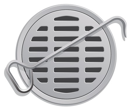 450x374 Manhole Cover And A Hook Royalty Free Vector Graphics